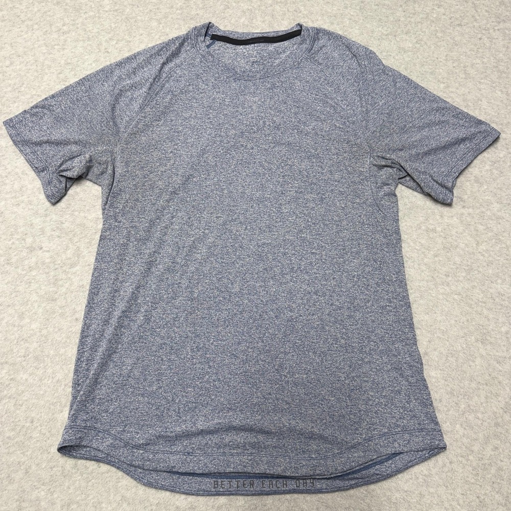 Lululemon Drysense Shirt Mens Large Blue Short Sleeve Athletic Better Each Day